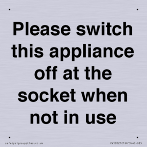 Please switch this appliance off at the socket when not in use